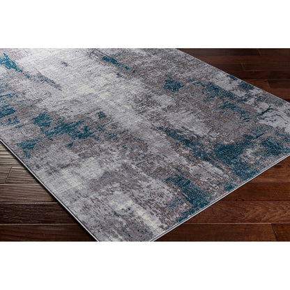 GIULIA Abstract Modern Marble Medium Grey Area Rug Corner