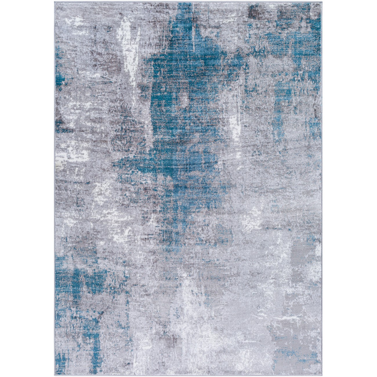 GIULIA Abstract Modern Marble Teal Area Rug Flat