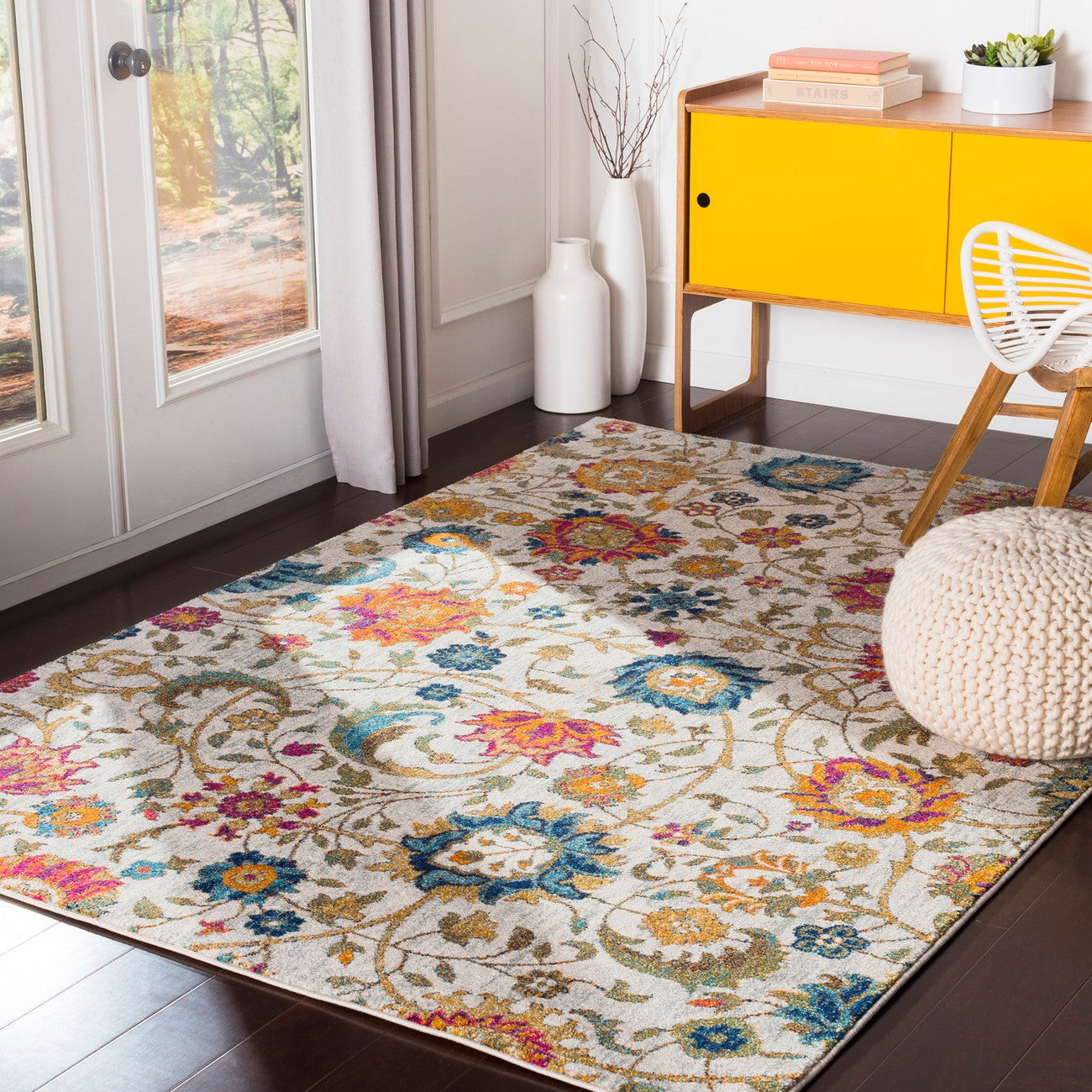 HANSHU Scandi Modern Boho Saffron Area Rug Roomscene