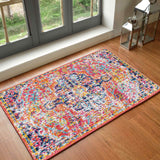 Lou Vintage Oriental Boho Orange/Dark Blue Rug