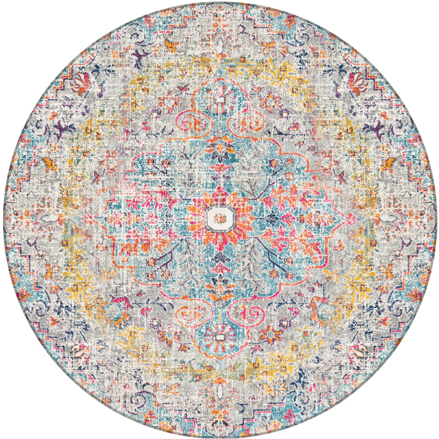 Lou Vintage Oriental Boho Teal/Beige Rug