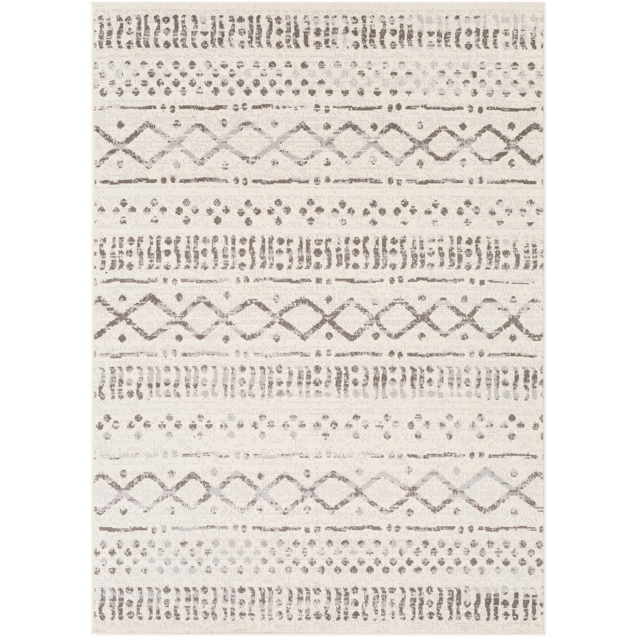 HATIVI Scandi Global Light Grey Area Rug Flat