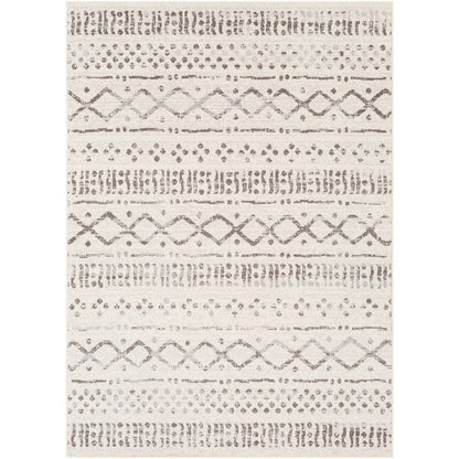 HATIVI Scandi Global Light Grey Area Rug Flat