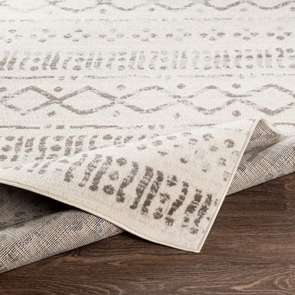 HATIVI Scandi Global Light Grey Area Rug Fold