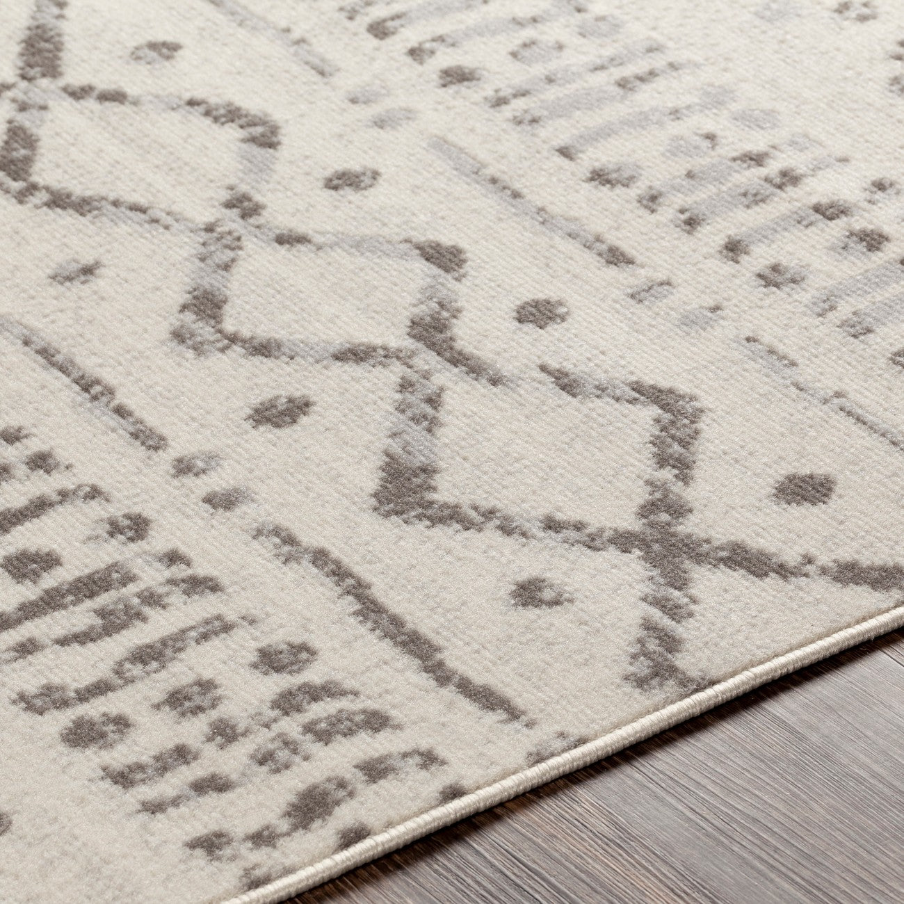 HATIVI Scandi Global Light Grey Area Rug Texture