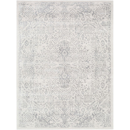 HINDAH Vintage Traditional Oriental Boho Medium Grey Area Rug Flat