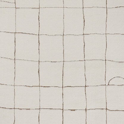 HOPE Scandi Modern High Pile Ivory/Brown Area Rug Swatch