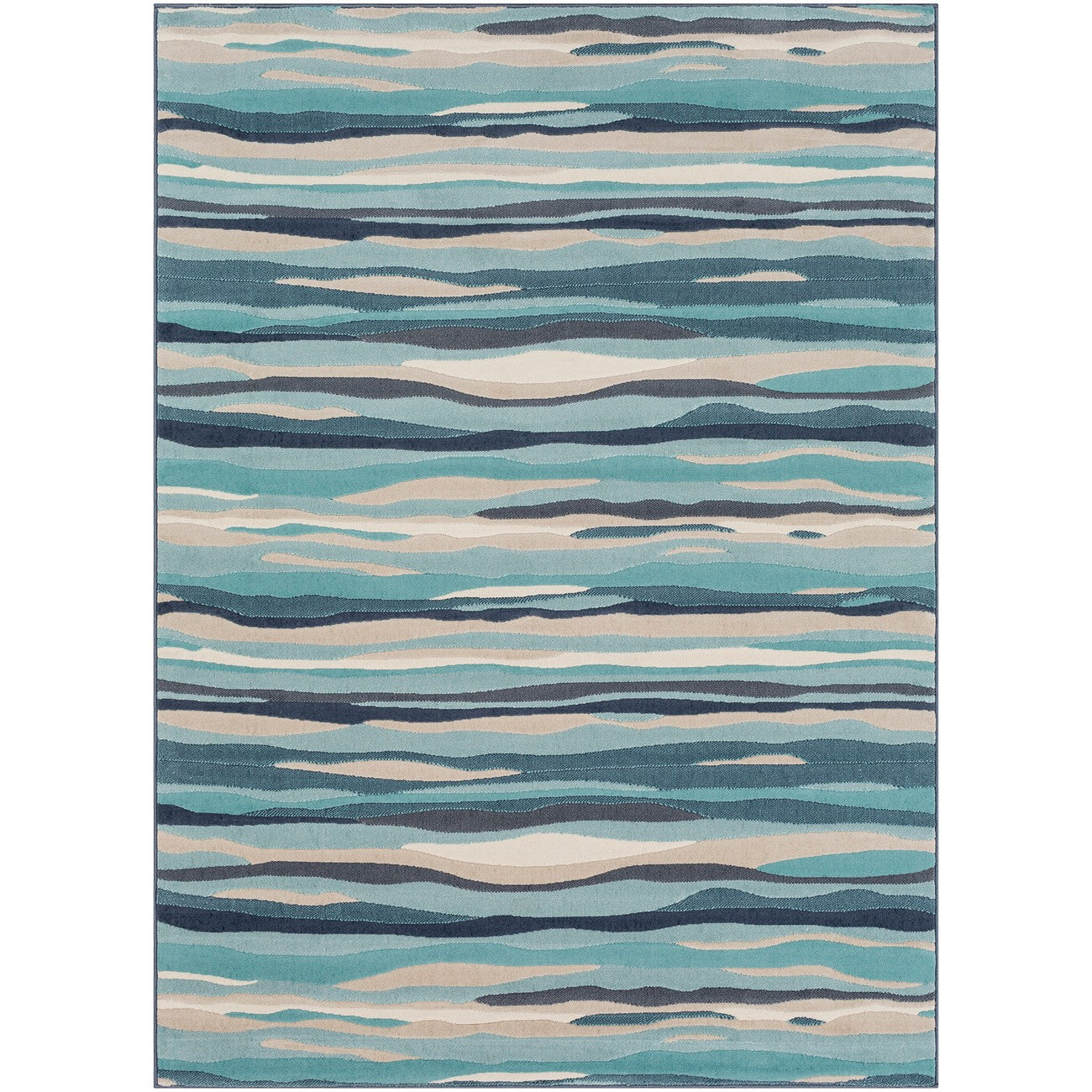 HOUDA Scandi Modern Aqua Area Rug Flat