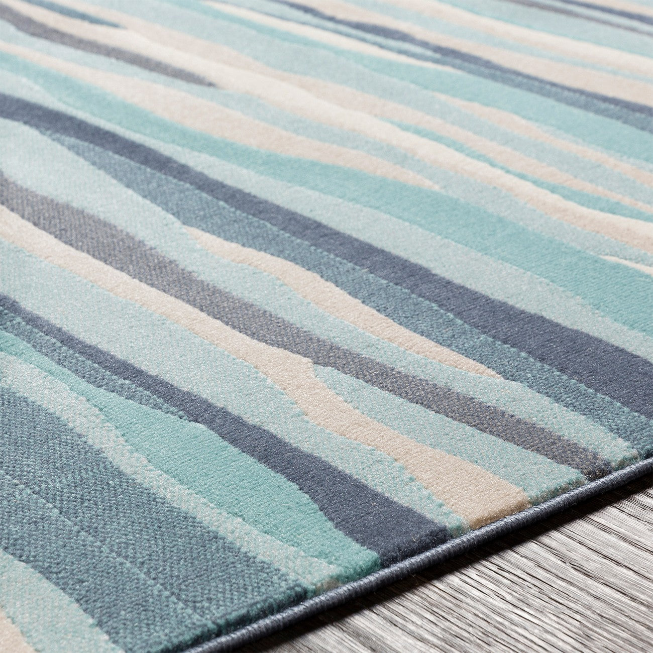 HOUDA Scandi Modern Aqua Area Rug Texture