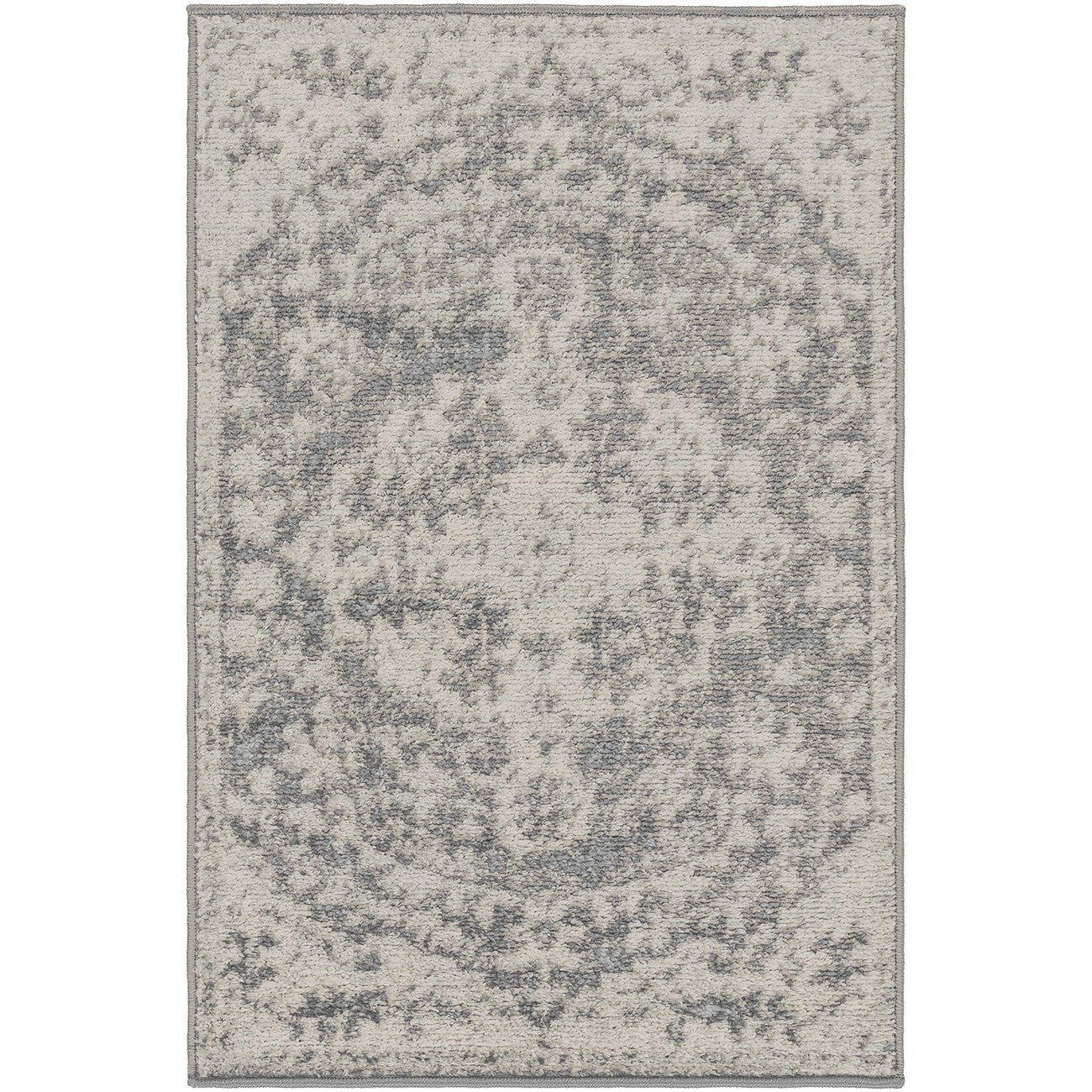 LOU Vintage Traditional Oriental Boho Charcoal Area Rug Flat