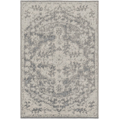 LOU Vintage Traditional Oriental Boho Charcoal Area Rug Flat