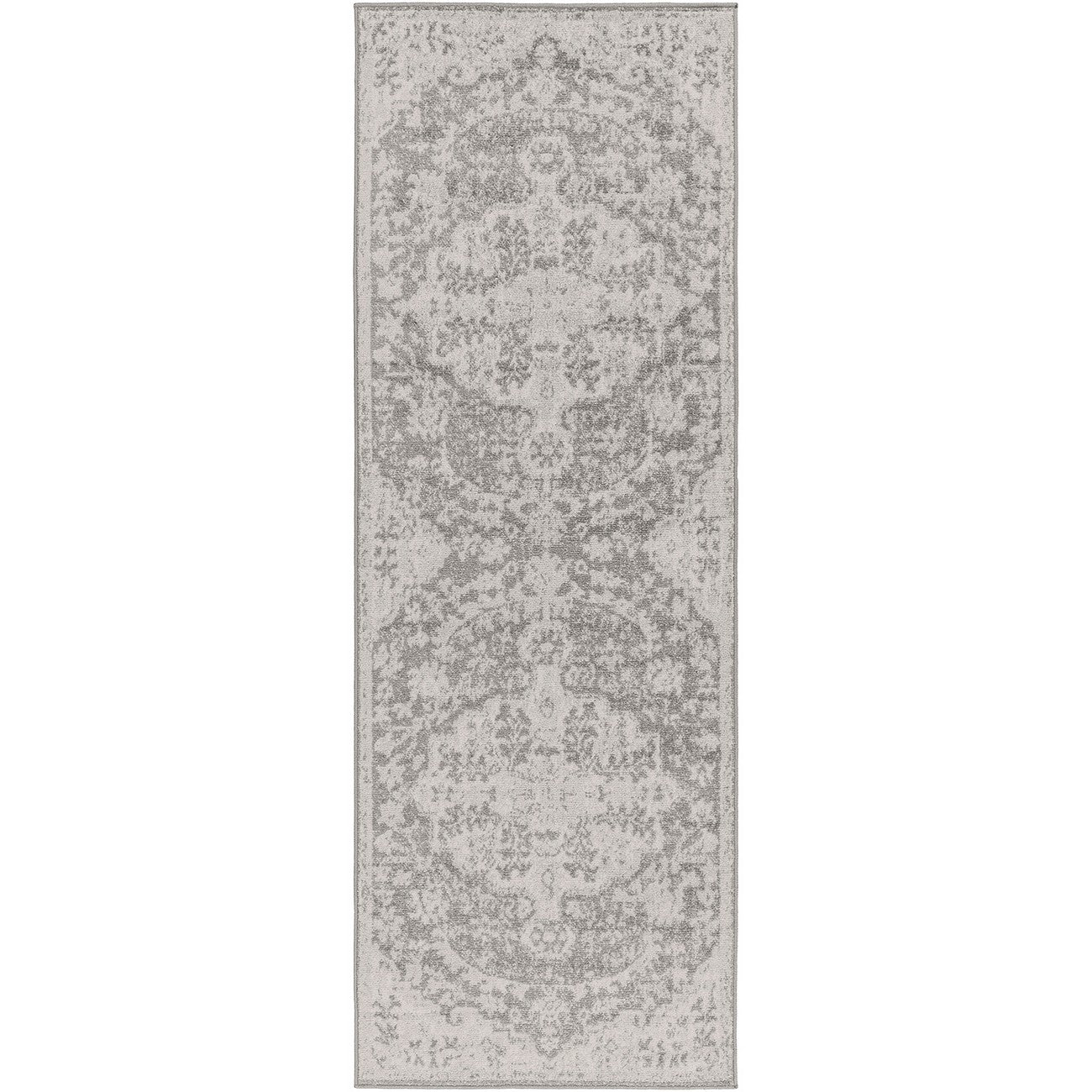 LOU Vintage Traditional Oriental Boho Charcoal Area Rug Flat
