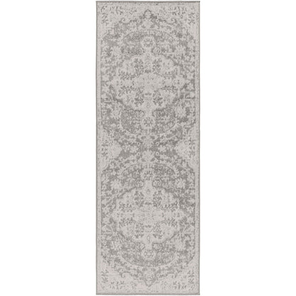 LOU Vintage Traditional Oriental Boho Charcoal Area Rug Flat