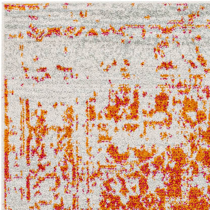 JULIETTE Vintage Traditional Oriental Boho Orange/White Area Rug Zoom