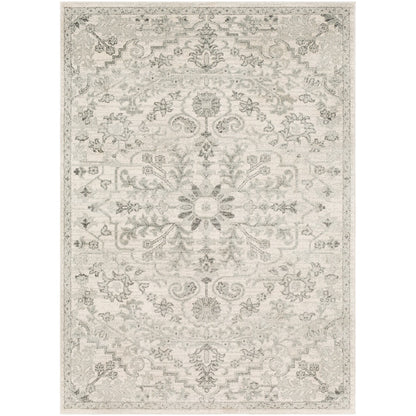 LOU Vintage Traditional Oriental Boho Light Beige Area Rug Flat