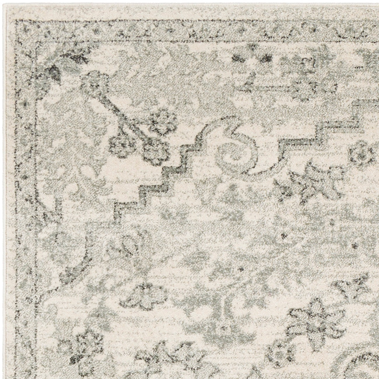 LOU Vintage Traditional Oriental Boho Light Beige Area Rug Zoom