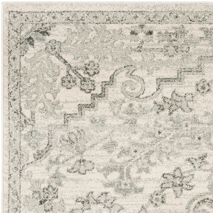 LOU Vintage Traditional Oriental Boho Light Beige Area Rug Zoom