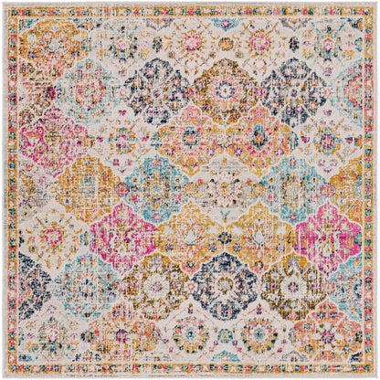 INES Vintage Traditional Oriental Boho Saffron/Burnt Orange Area Rug Flat