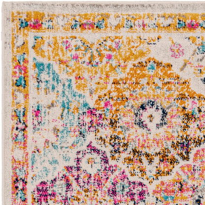 INES Vintage Traditional Oriental Boho Saffron/Burnt Orange Area Rug Zoom