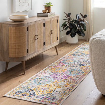 INES Vintage Traditional Oriental Boho Saffron/Burnt Orange Area Rug Roomscene