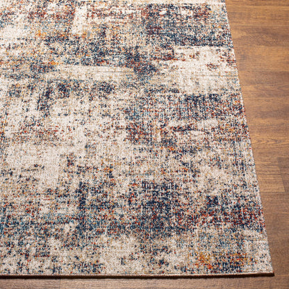 LEILA LUCAS Indoor & Outdoor Modern Blue/Grey Area Rug Front