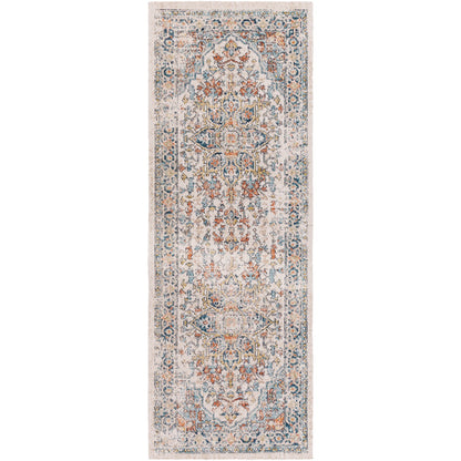 SELMA HILL Indoor & Outdoor Traditional Boho Dark Blue Area Rug Flat