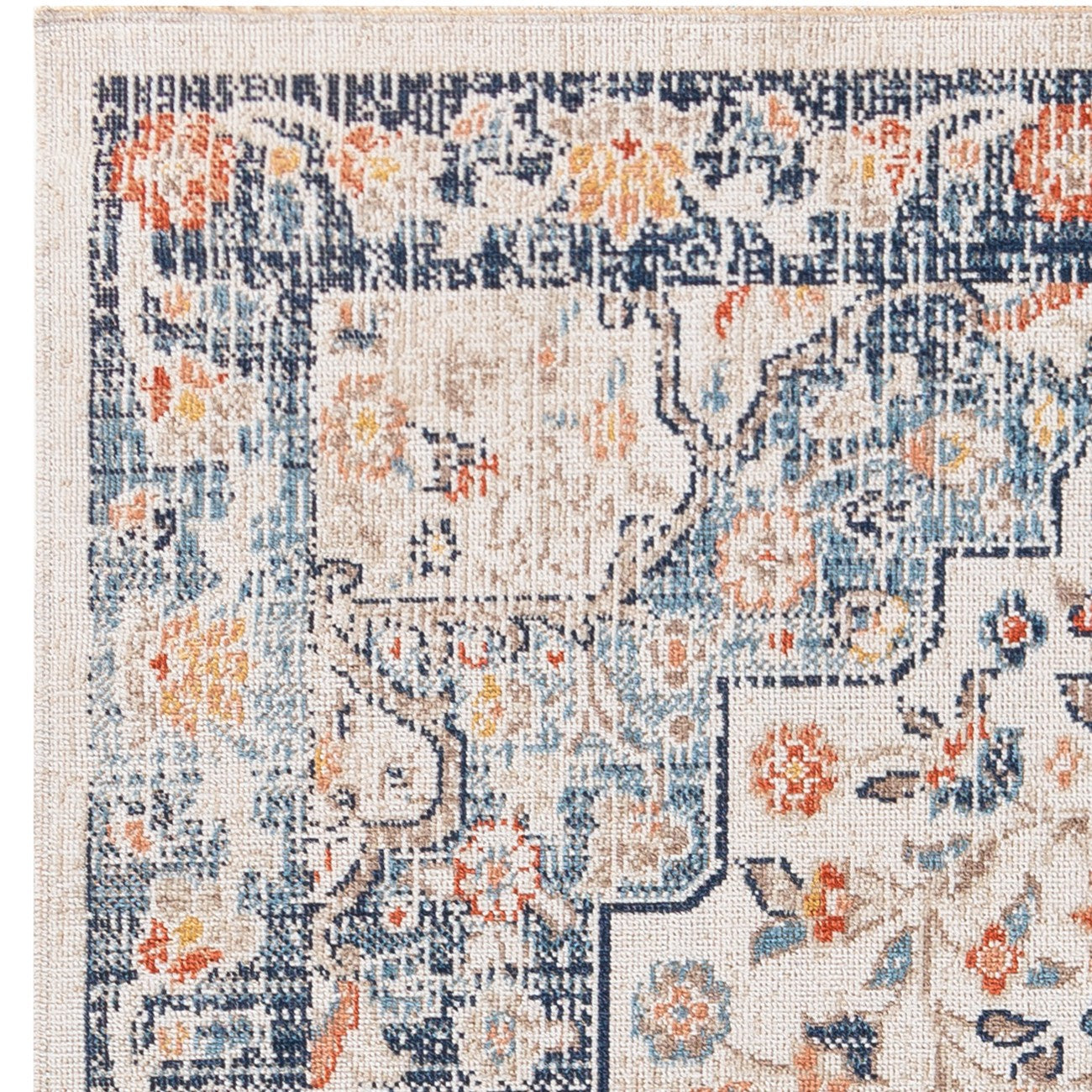 SELMA CLIFF Indoor & Outdoor Traditional Boho Dark Blue Area Rug Zoom