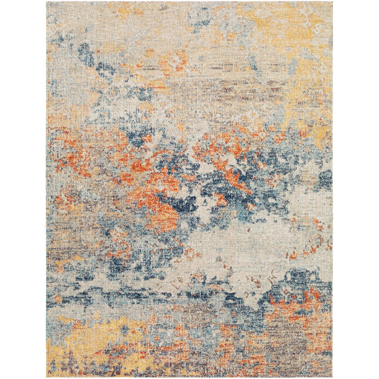 MONA DONATUS Indoor & Outdoor Modern Burnt Orange Area Rug Flat