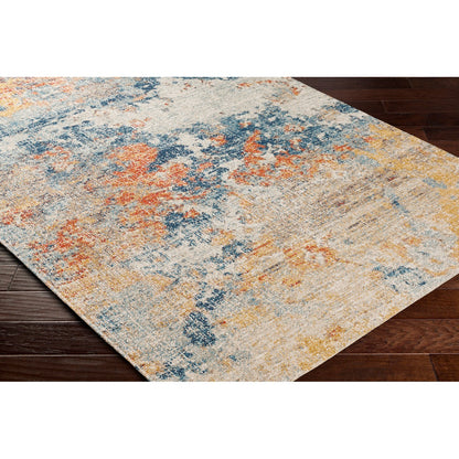 MONA DONATUS Indoor & Outdoor Modern Burnt Orange Area Rug Corner