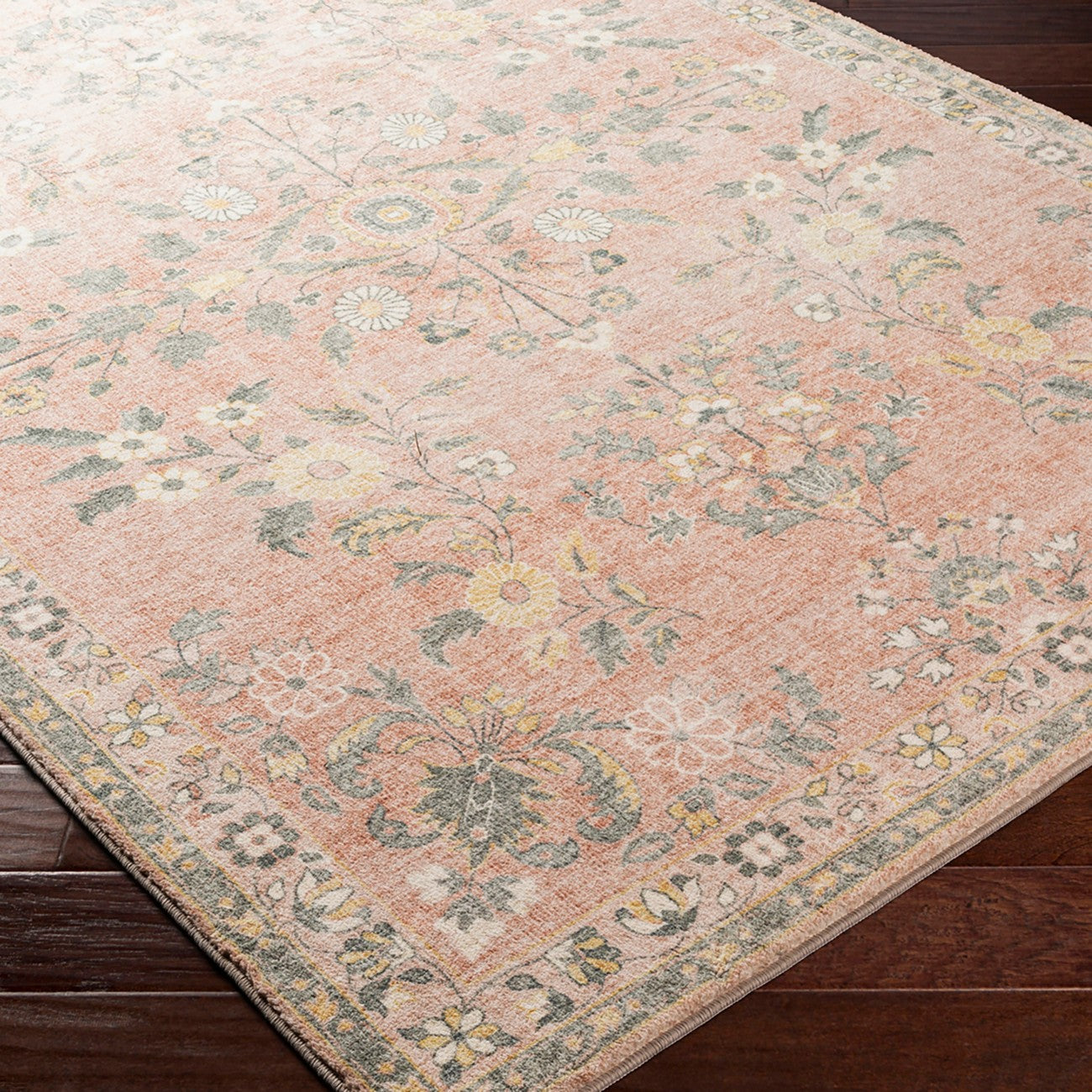 ILEANA Vintage Oriental Boho Butter Area Rug Corner