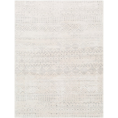 INDUJA Berber Modern High Pile Cream Area Rug Flat