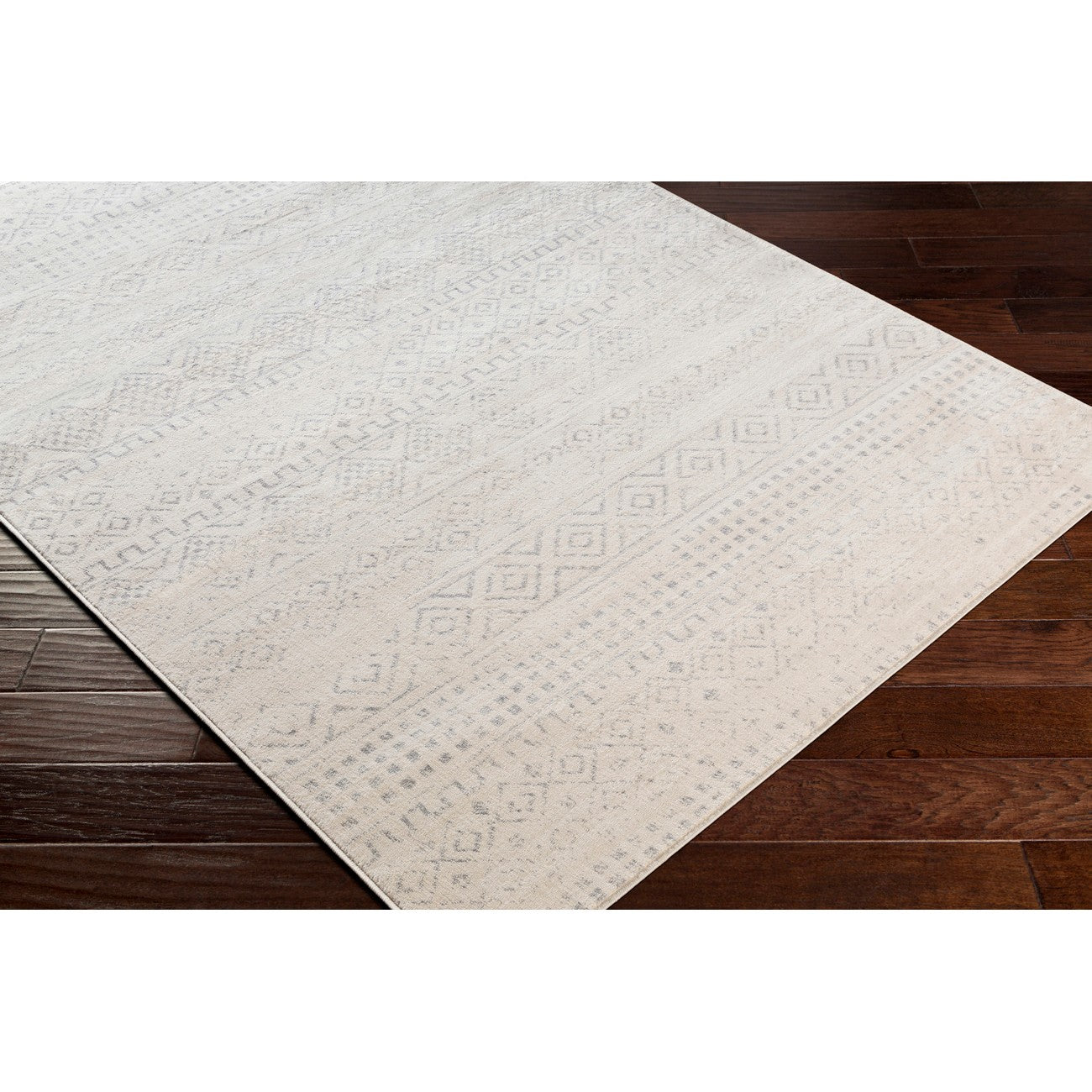 INDUJA Berber Modern High Pile Cream Area Rug Corner