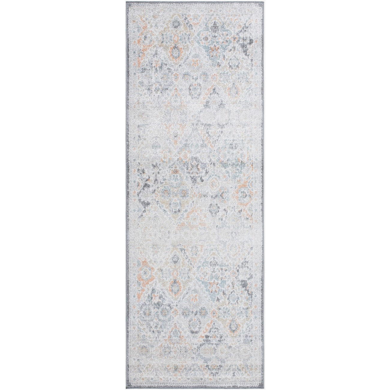 INES Vintage Oriental Boho Amber Area Rug Flat