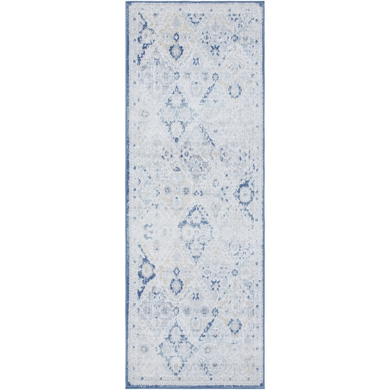 INES Vintage Oriental Boho Blue Area Rug Flat