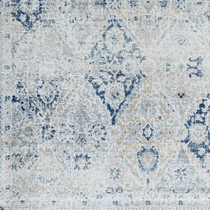 INES Vintage Oriental Boho Blue Area Rug Swatch