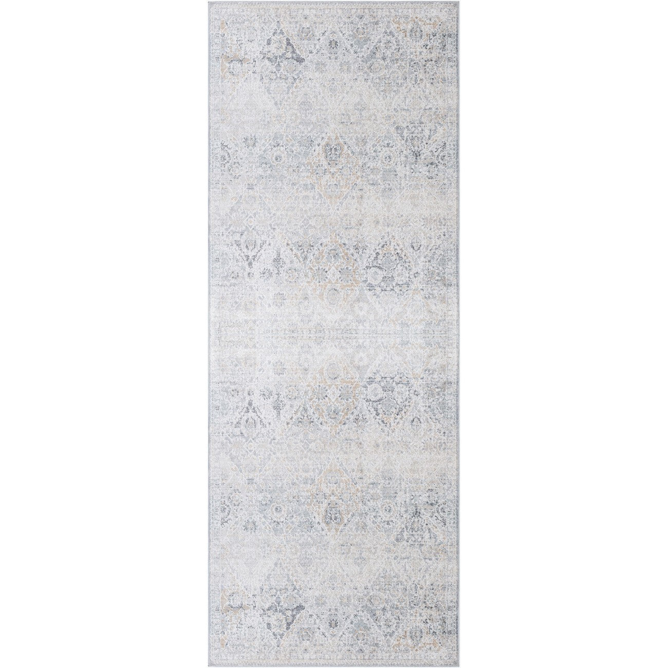 INES Vintage Oriental Boho Medium Grey Area Rug Flat