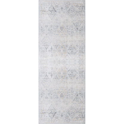 INES Vintage Oriental Boho Medium Grey Area Rug Flat