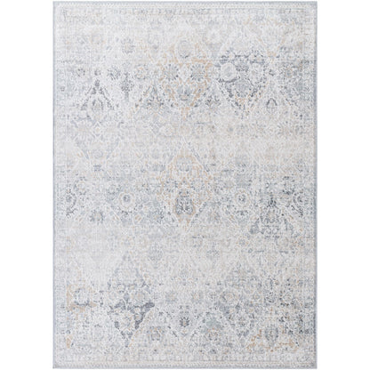INES Vintage Oriental Boho Medium Grey Area Rug Flat