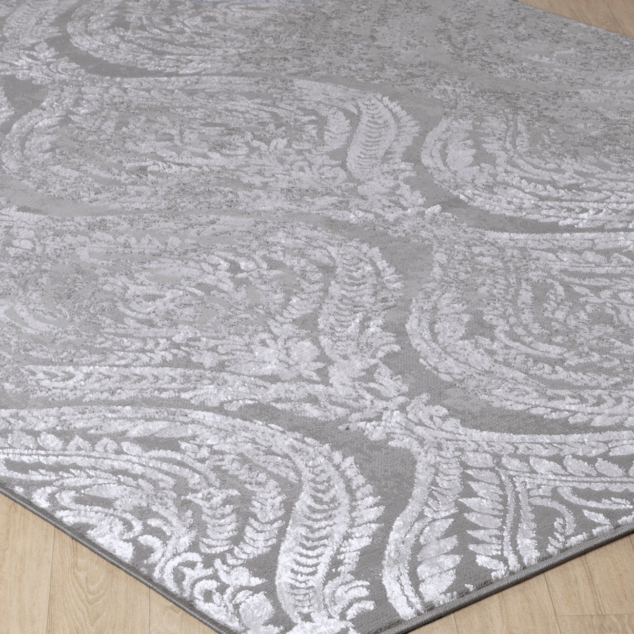 INGRID Vintage Traditional Oriental Boho Beige/White Area Rug Corner