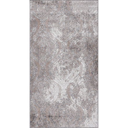 INGRID Vintage Traditional Oriental Boho White/Grey Area Rug Flat