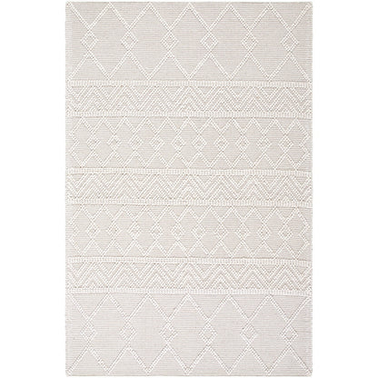 ISHANI Hand-Woven Global Wool Beige Area Rug Flat