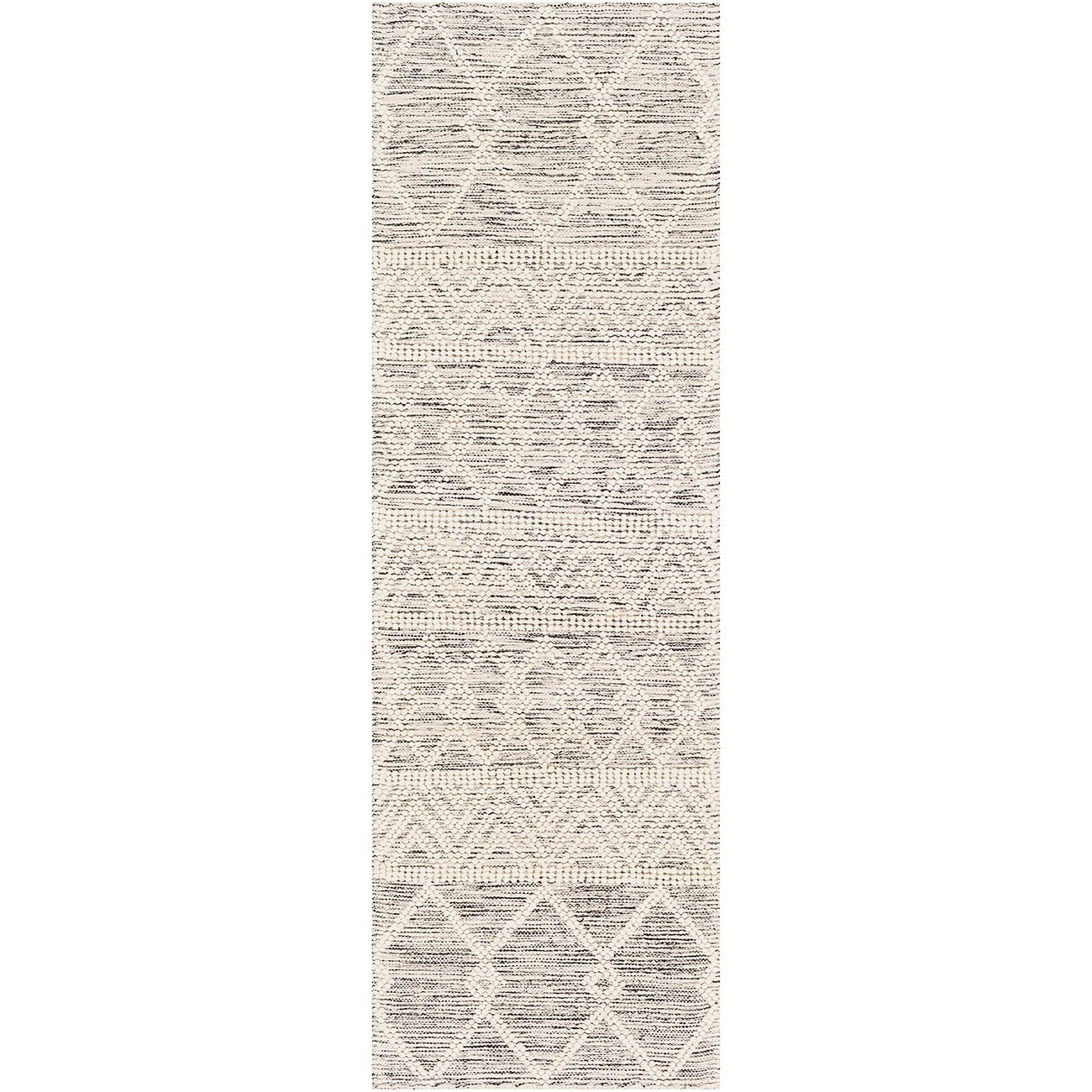 ISHANI Hand-Woven Global Wool Charcoal Area Rug Flat