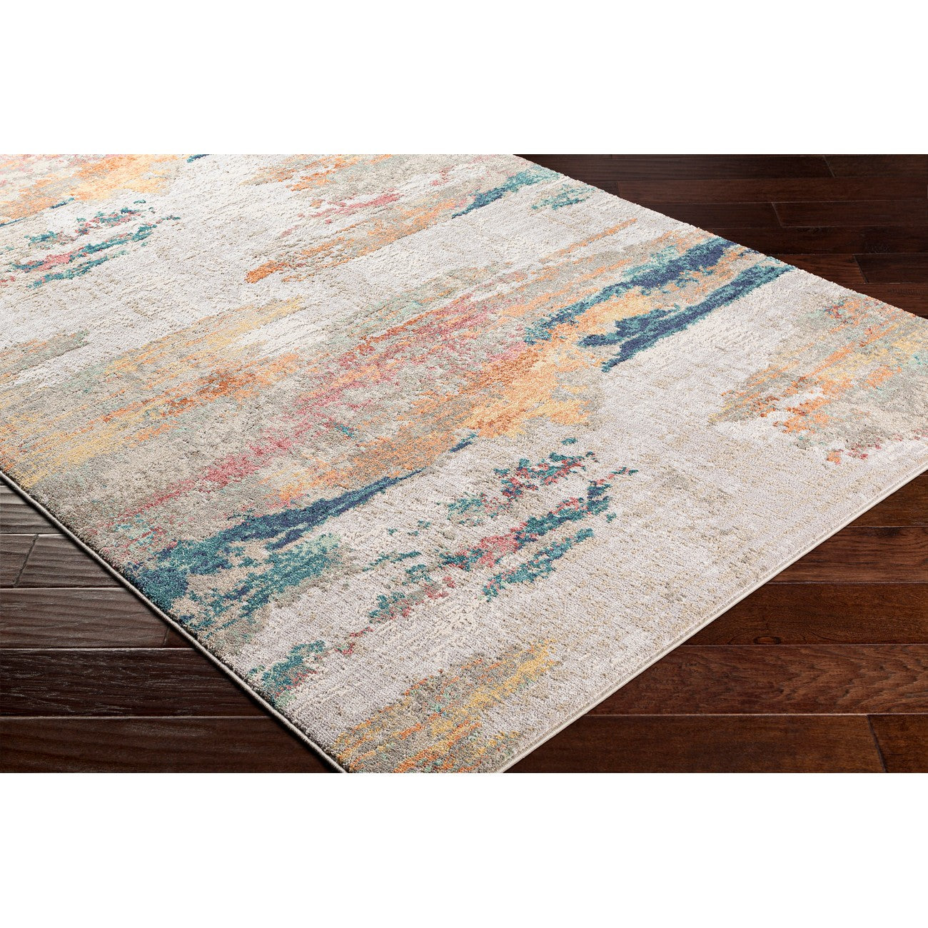 ALIZA Abstract Modern Marble Saffron Area Rug Corner