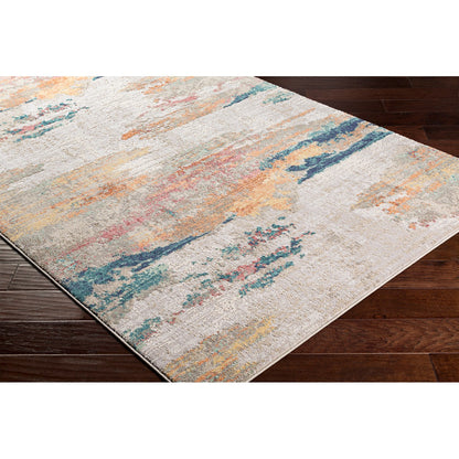 ALIZA Abstract Modern Marble Saffron Area Rug Corner