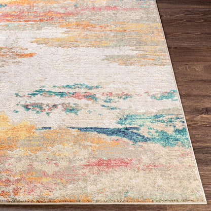 ALIZA Abstract Modern Marble Saffron Area Rug Front