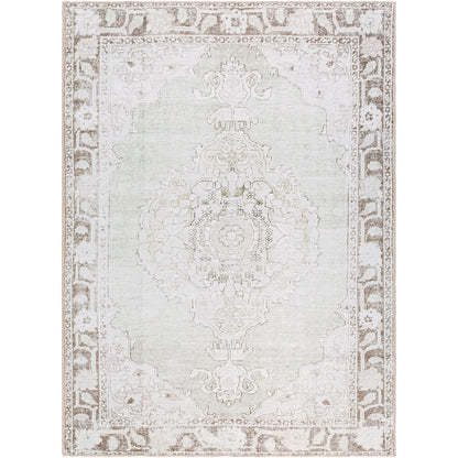 JALAPA Our PNW Home x Livabliss Machine Washable Oriental Boho Cream/Light Brown Area Rug Flat