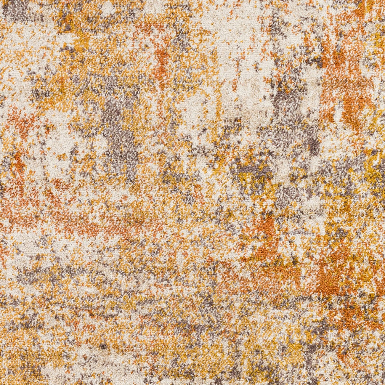 JEEVIKA Abstract Modern Marble Orange Area Rug Swatch