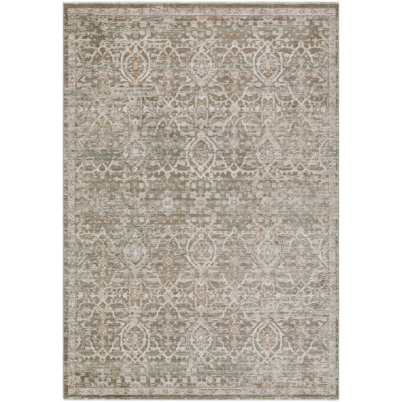 JONI Galey Alix x Livabliss Vintage Traditional Oriental Boho Olive/Cream Area Rug Flat