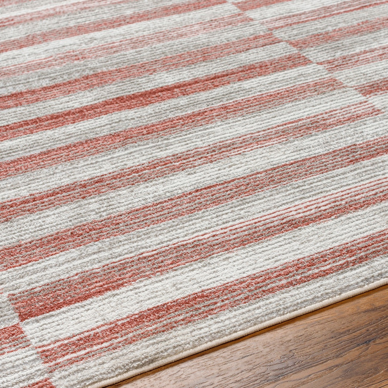 JONTHAN Scandi Modern Coral Area Rug Texture