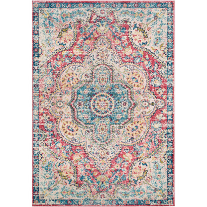 JULIA Vintage Oriental Boho Rose Area Rug Flat